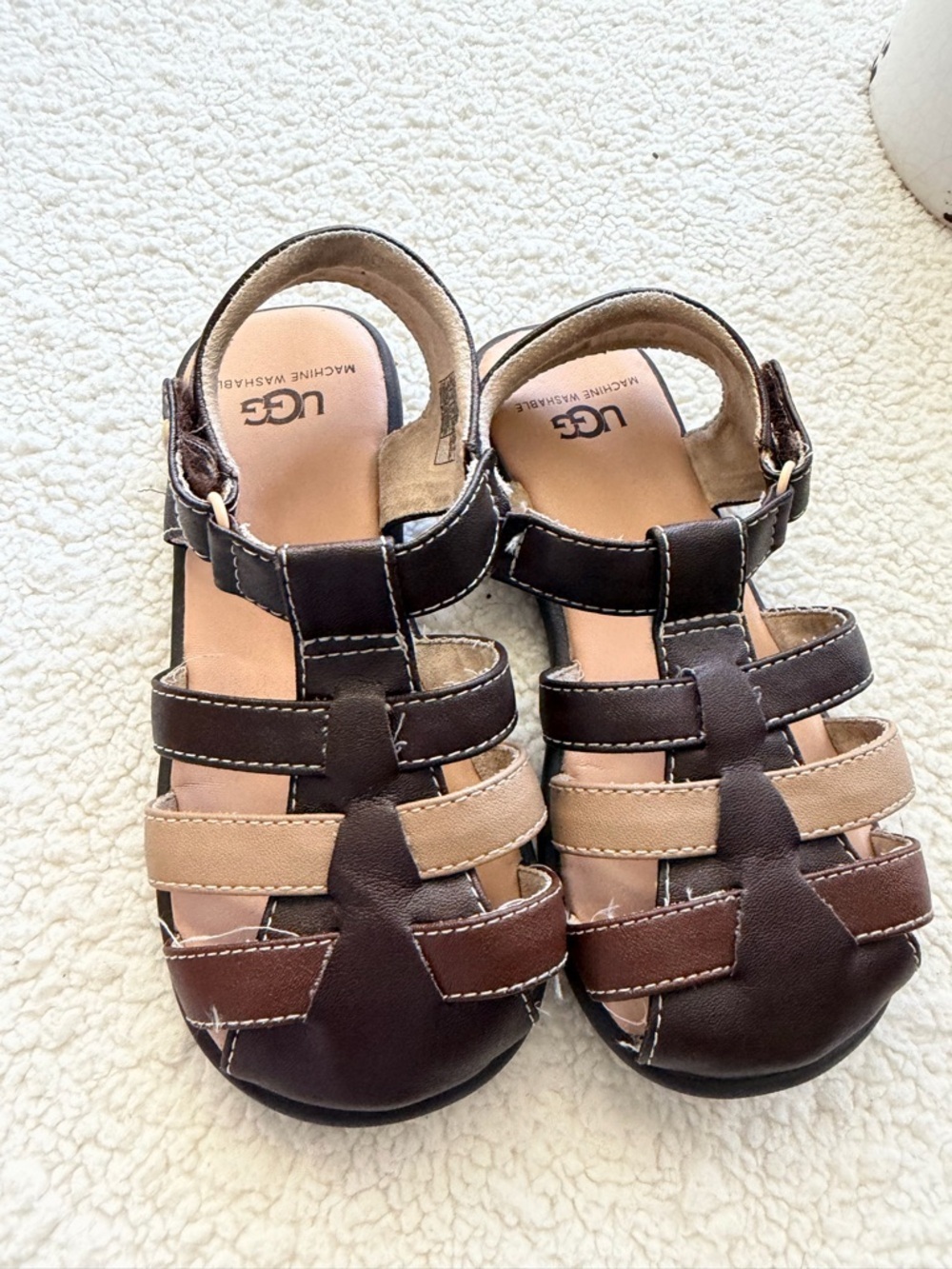Toddler Ugg Boys Brown Sandals 10c